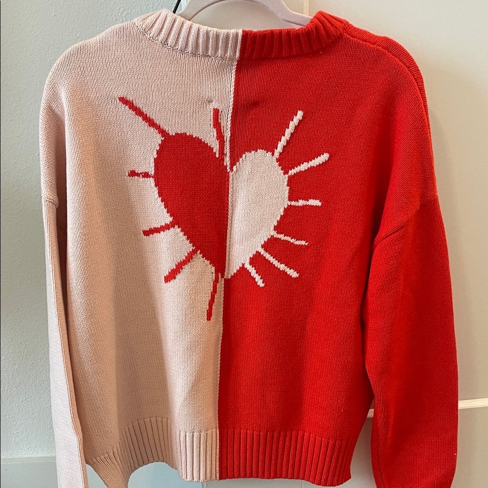 Kerri Rosenthal Women's Red and Pink Sweater